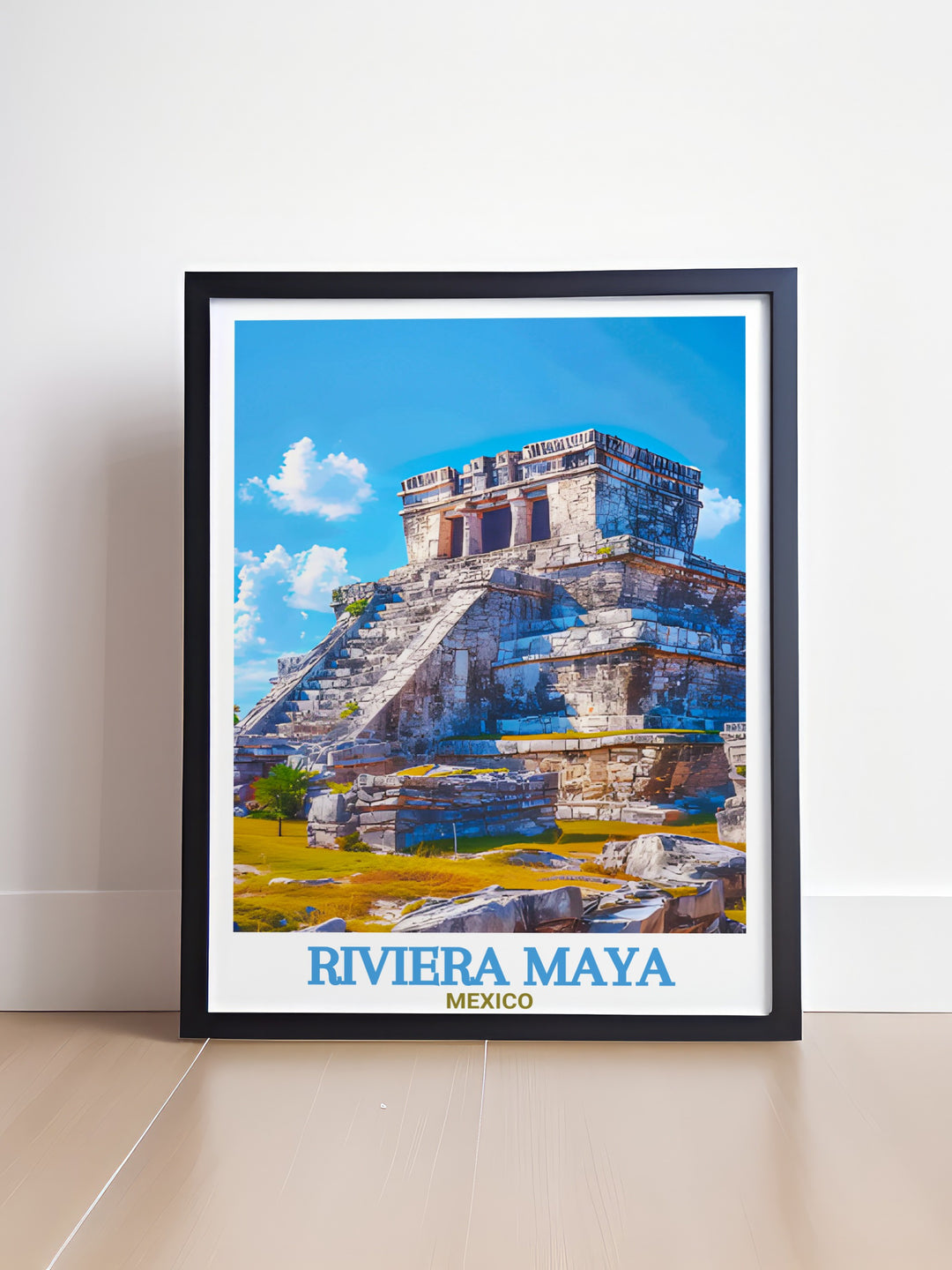 Tulum Ruins wall decor showcasing the beauty of Riviera Maya Mexico with stunning artwork perfect for home living decor. This Mexico gift is ideal for beach decor enthusiasts adding a touch of tropical art and elegance to any space with Tulum Ruins picturesque views.