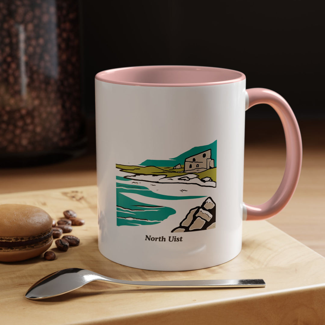 A vibrant North Uist Scotland Mug with artistic designs celebrating the charm of North Uist’s lochs and beaches. This dishwasher-safe ceramic mug is ideal for everyday use or gifting to Scotland lovers.