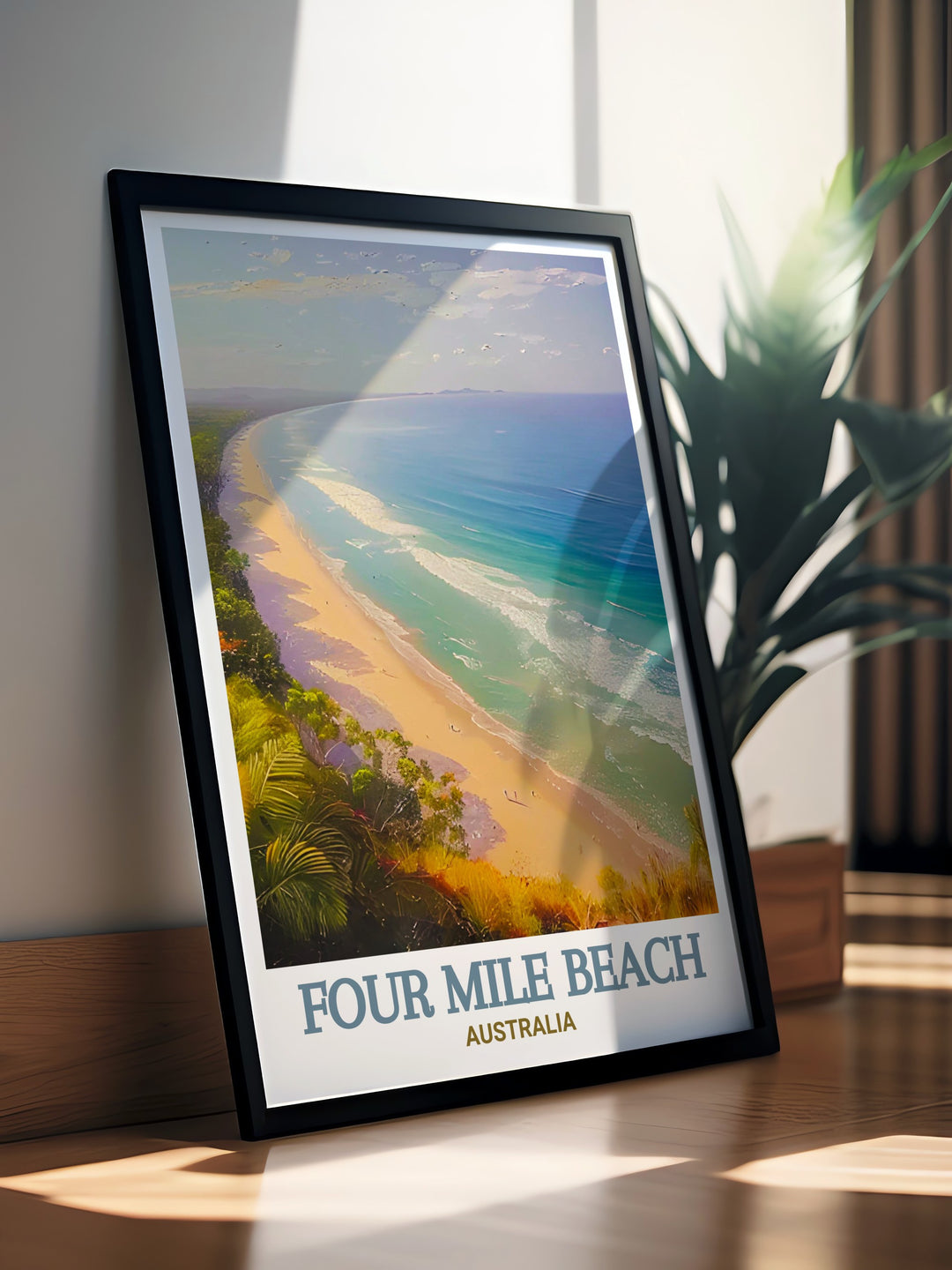 Australia travel gift featuring a detailed print of Four Mile Beach perfect for those with a special place in their heart for Australia