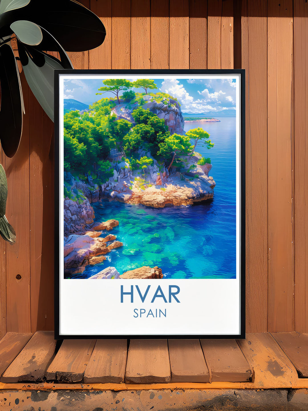 Gallery wall art of the Pakleni Islands, highlighting their pristine beaches and vibrant marine life. This piece brings the serene and natural beauty of Croatias coastal region into your home, perfect for creating a relaxing ambiance.