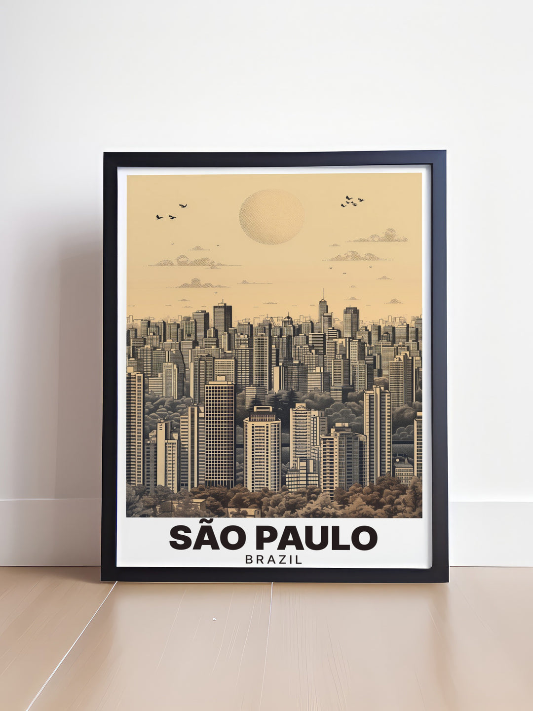 Cityscape modern prints like this Sao Paulo poster make stunning living room decor. Featuring the rich culture and architecture of Brazil this artwork is ideal for those seeking cityscape inspired wall art and gifts for travelers.