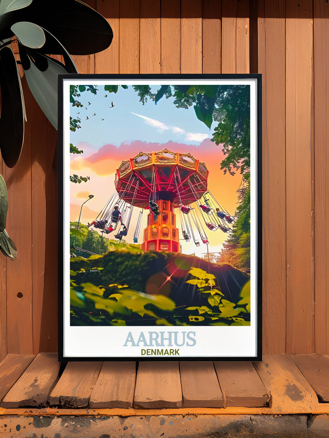Bring home the charm of Tivoli Friheden with this beautiful Aarhus painting. Perfect for Denmark wall art lovers this print highlights the lively essence of Aarhus making it a great addition to your home decor.