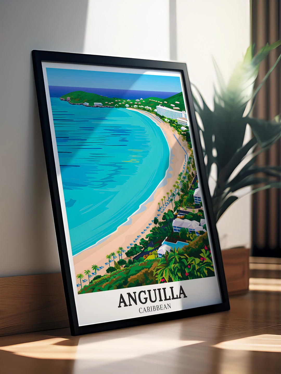 Maundays Bay Maundays Beach Modern Prints offer a captivating view of Anguillas coastline making them an elegant choice for home decor these prints bring the serene beauty of the Caribbean into your daily life creating a peaceful and inviting atmosphere