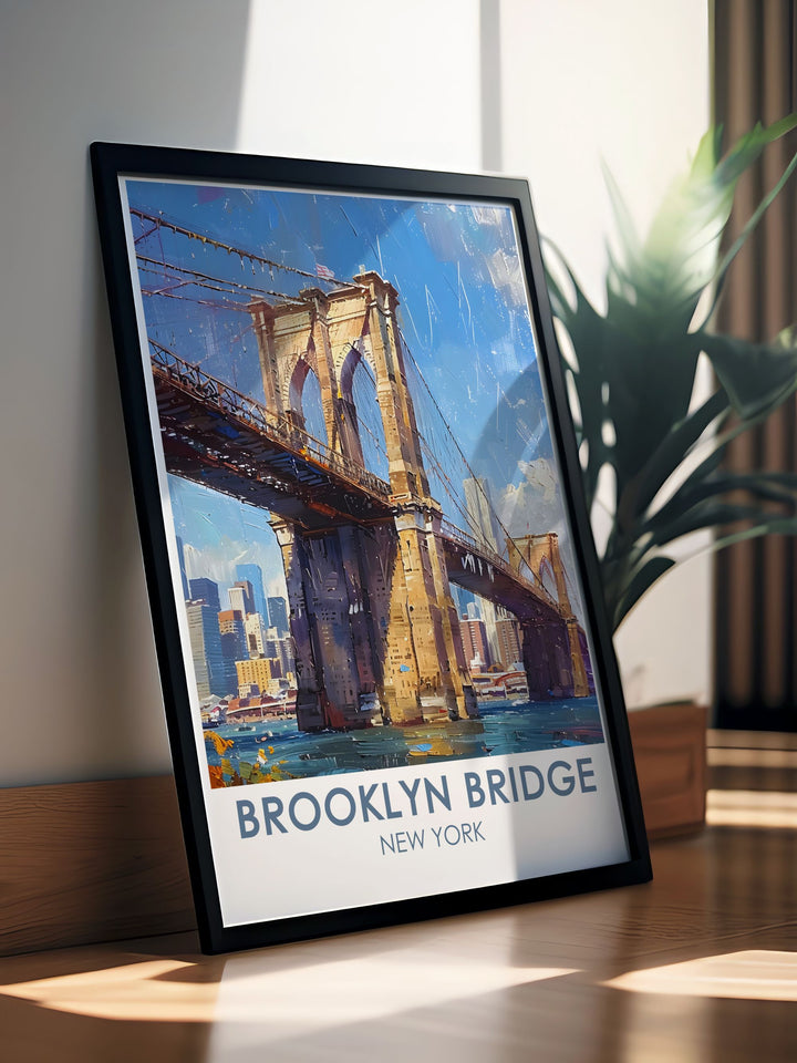 Brooklyn Bridge modern prints showcasing the intricate design and stunning details perfect for elegant home decor and living room art