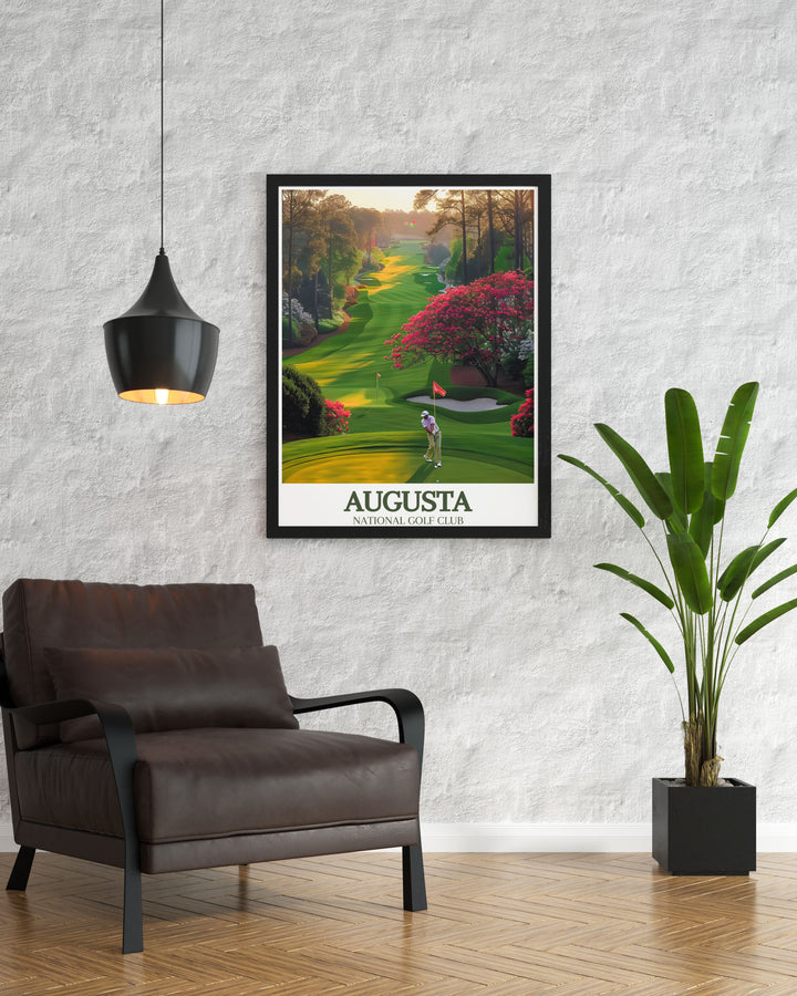 Stunning Augusta National wall art featuring Magnolia Lane Amen Corner an excellent addition to any home decor for golf lovers and perfect for creating a sophisticated golf themed room