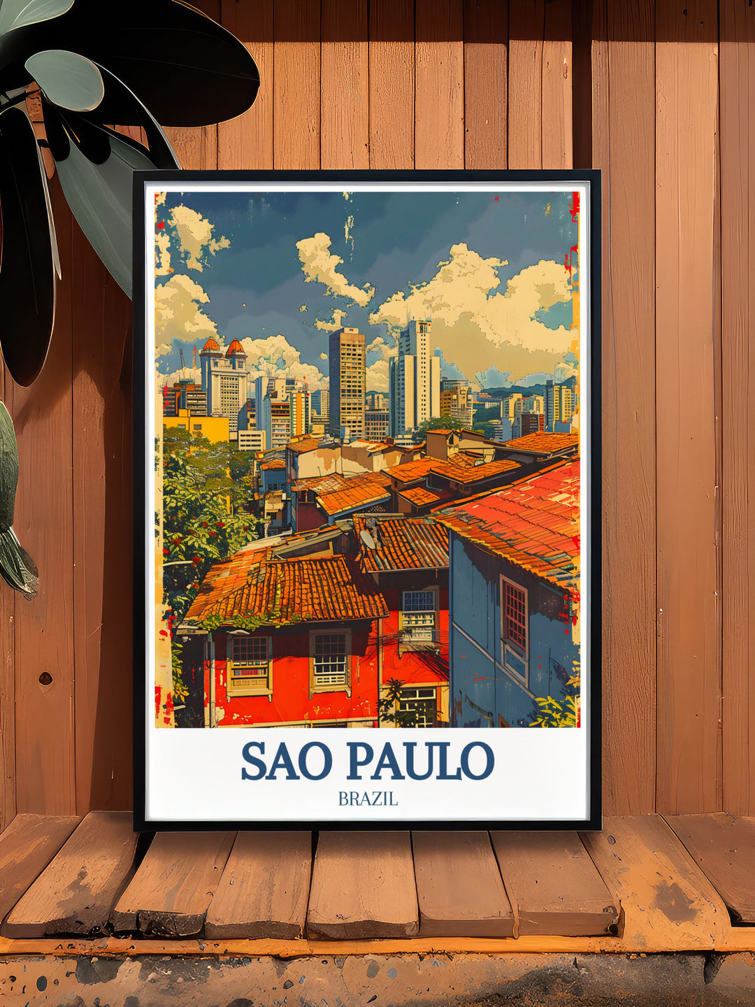 A beautifully detailed illustration of São Paulos skyline, with the Altino Arantes Building as the centerpiece. This framed art captures the essence of Brazils largest city and is perfect for anyone seeking a unique, modern take on urban landscapes.