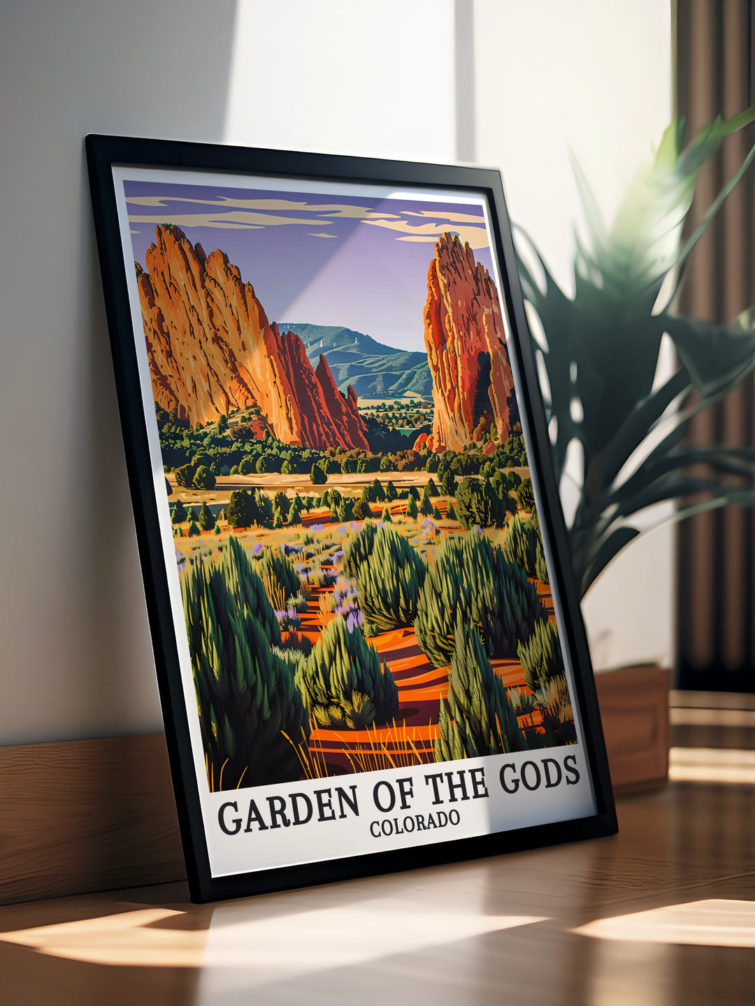 Gardens Gods Print and North Gateway Rock Colorado Springs Park Stunning Prints ideal for those looking to bring the beauty of Colorados landscapes into their home creating a connection to the outdoors with vibrant colors and scenic views.