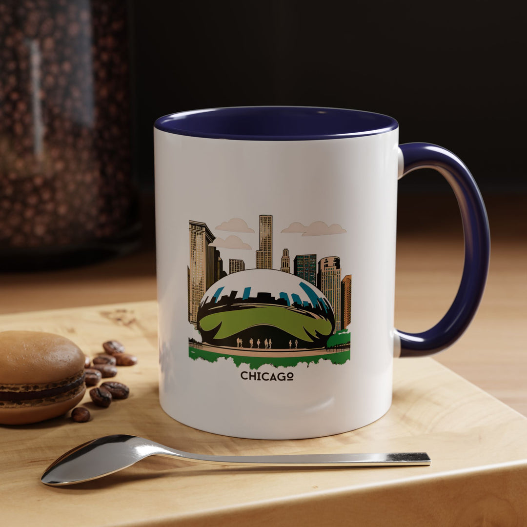 This Chicago Illinois mug features stunning artwork of the city’s iconic skyline. Crafted from dishwasher-safe ceramic, it is ideal for daily coffee or tea routines and serves as a meaningful gift or souvenir for fans of the Windy City.