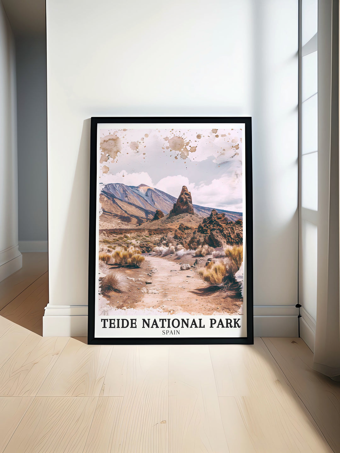 Add a piece of Spains natural heritage to your home with our Teide National Park travel poster. Featuring the iconic Pico Viejo and the immense Cañadas Caldera, this poster print captures the essence of Teides volcanic landscapes, making it a perfect gift for travelers and nature lovers.