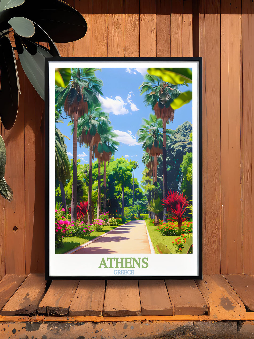 Modern National Garden prints from Athens Greece stunning wall art perfect for elevating your home decor with a touch of Greek heritage and elegance ideal for Greece travel posters