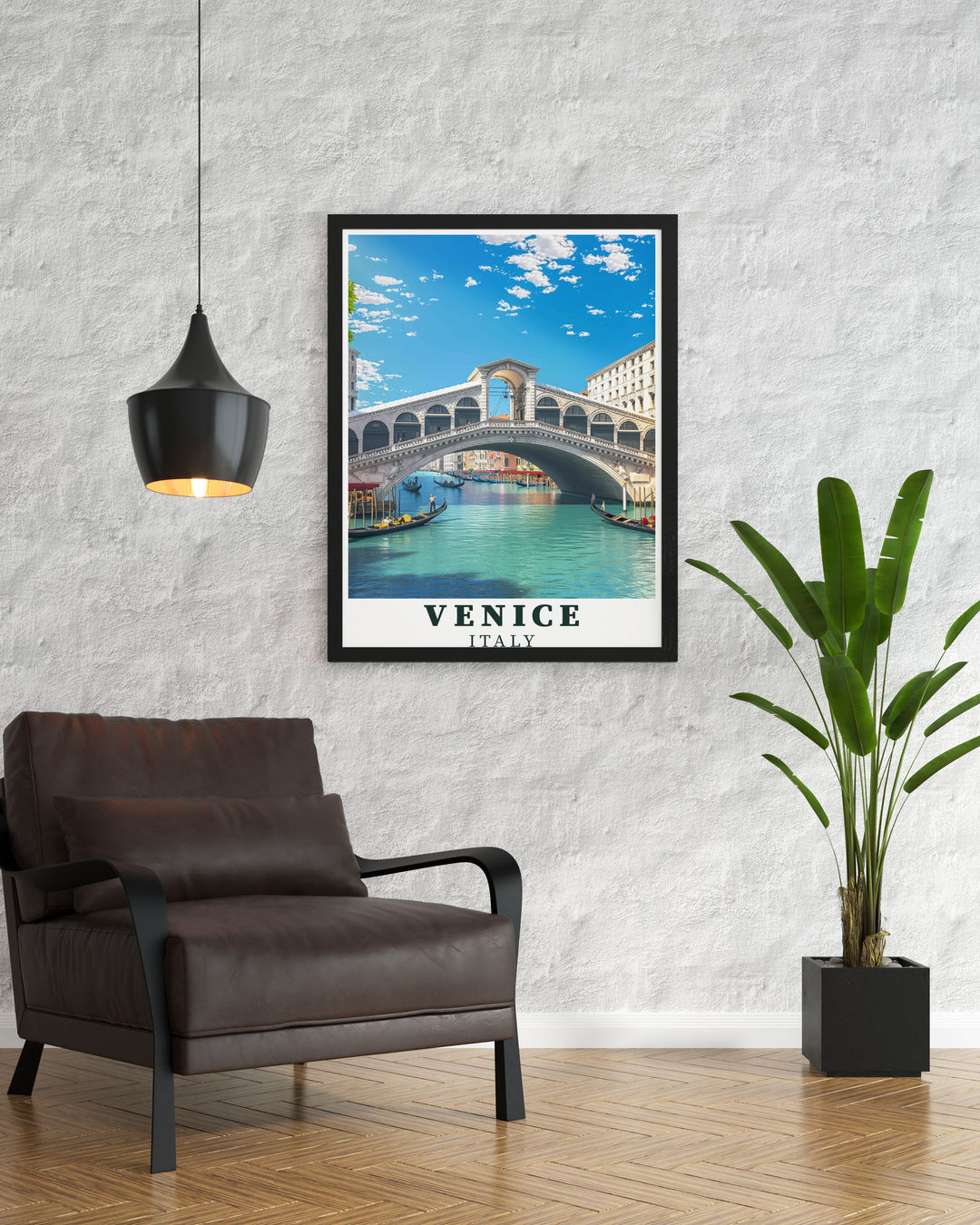 Exquisite Venice wall art with the Rialto Bridge highlighting the citys vibrant colors and charm designed to enhance your living space with Italian sophistication