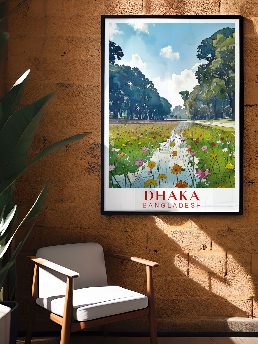 Unique Ramna Park Painting capturing the essence of the parks vibrant flora and peaceful paths. Perfect for home decor or as a special gift this Ramna Park artwork adds a sense of calm and natural beauty to any living space reflecting Dhakas serene side.