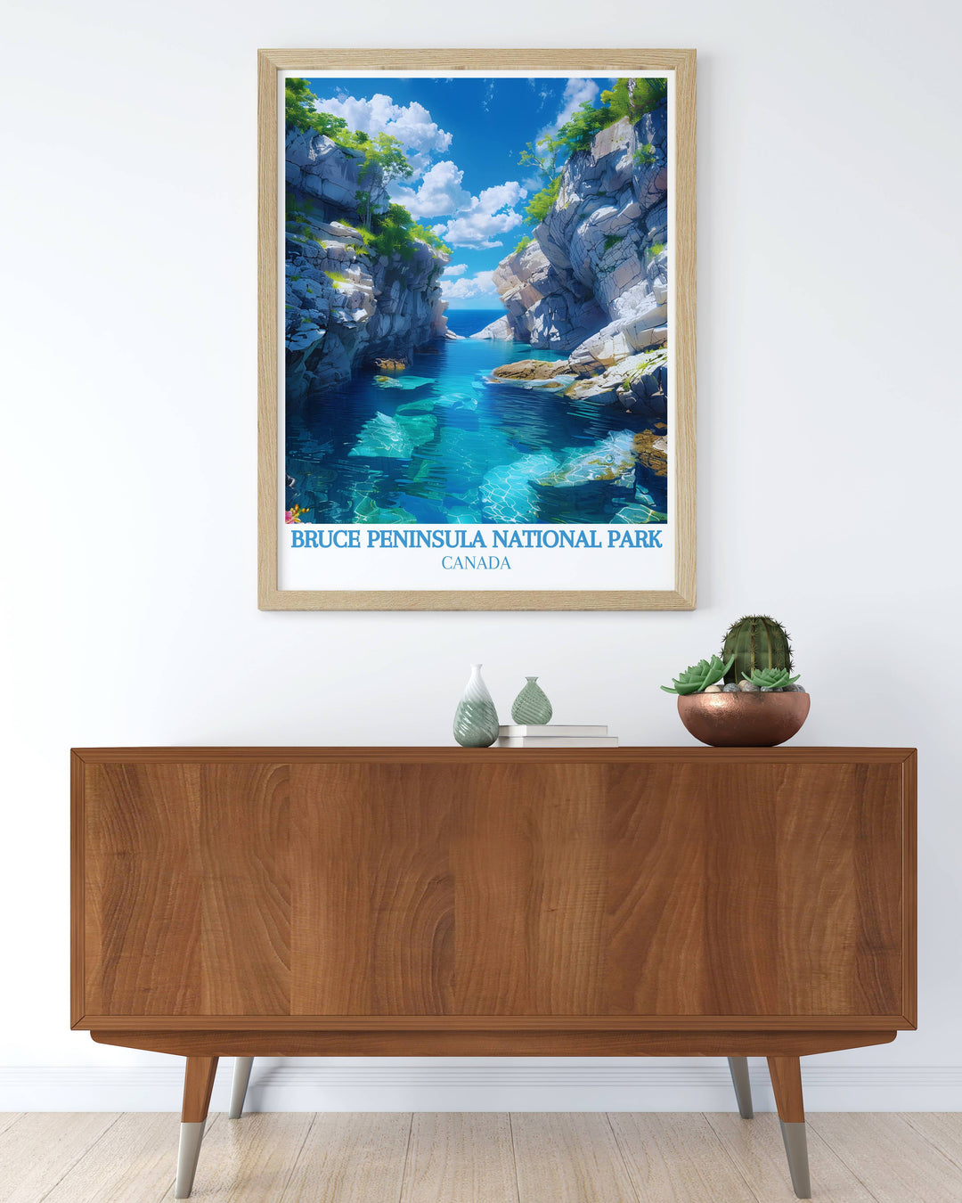 The Grotto Wall Art beautifully depicts the unique rock formations and clear waters of this Canadian treasure adding elegance and tranquility to any room in your home with its detailed craftsmanship
