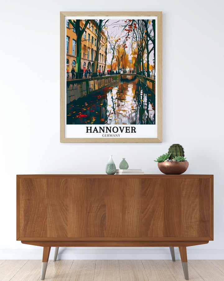 Framed art of Lower Saxony in Germany depicting the regions picturesque countryside and historical landmarks perfect for bringing the charm of rural Germany into your living room or office space