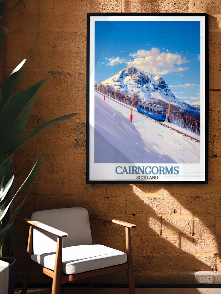 Cairngorm Mountain home decor piece showcasing the awe inspiring beauty of the Cairngorms in Scotland adds a focal point to your living room or office high quality print with vibrant colors and intricate details ideal for nature enthusiasts and art lovers.