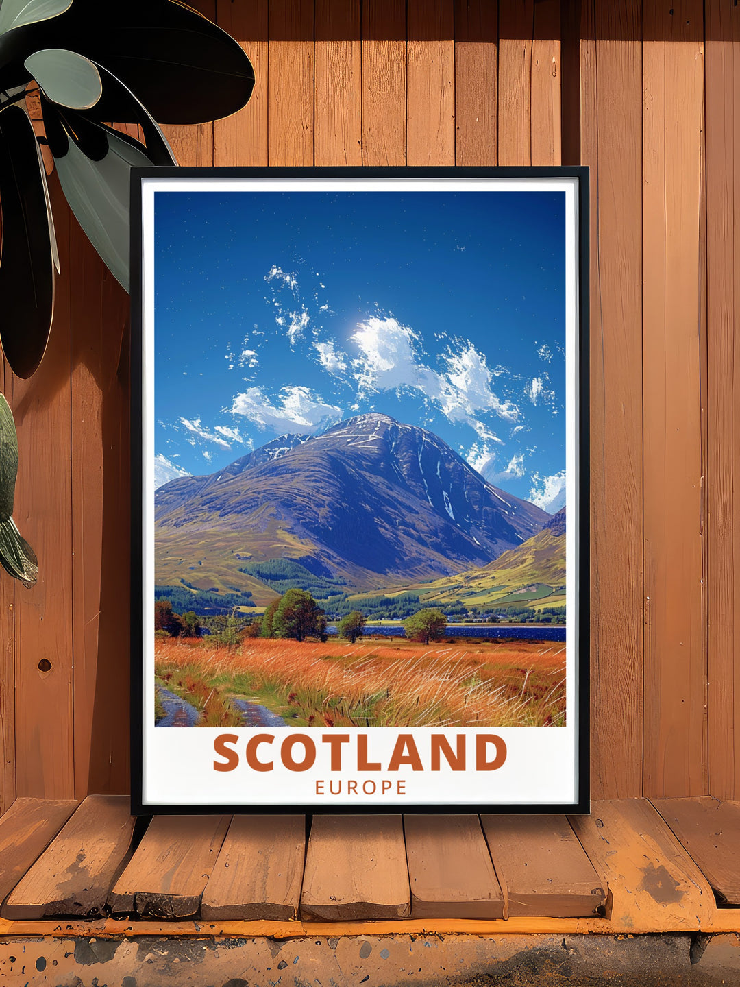 An elegant poster print of Loch Lomond, highlighting the serene atmosphere of the Scottish Highlands. A perfect gift for travelers and Scotland enthusiasts, this piece brings a sense of calm to any room.