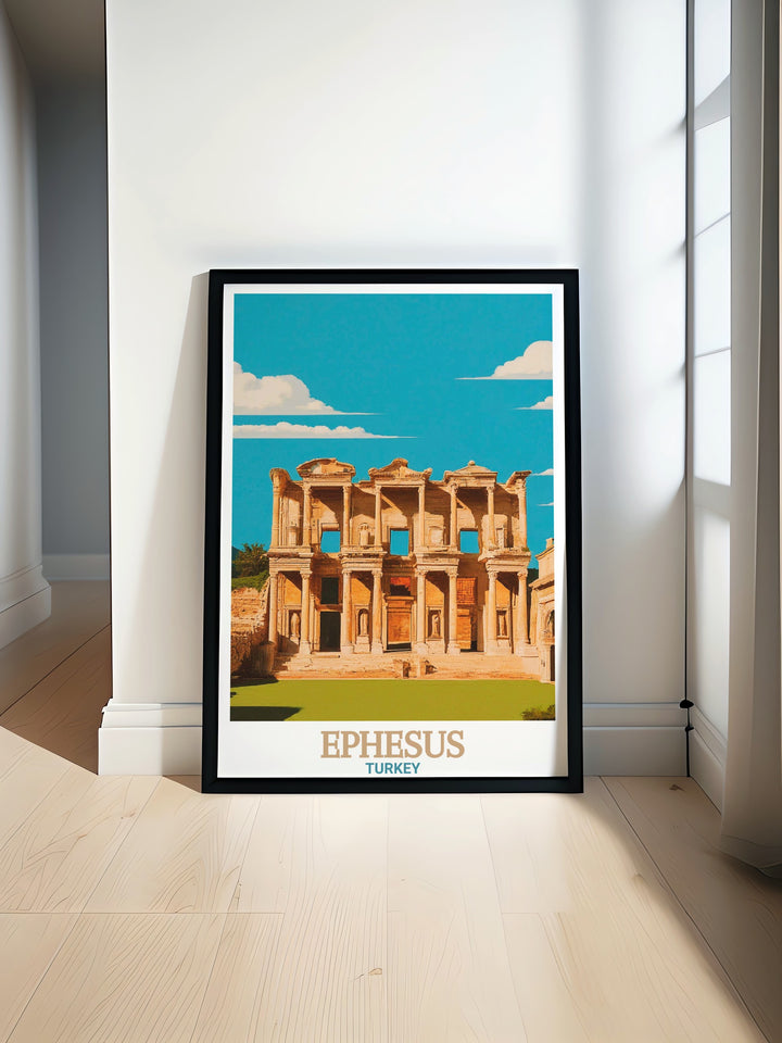 Ephesus Print features the remarkable ruins of the Library of Celsus, a masterpiece of Roman architecture in Turkey. Perfect for art and history lovers, this wall print brings ancient civilization into your home decor.