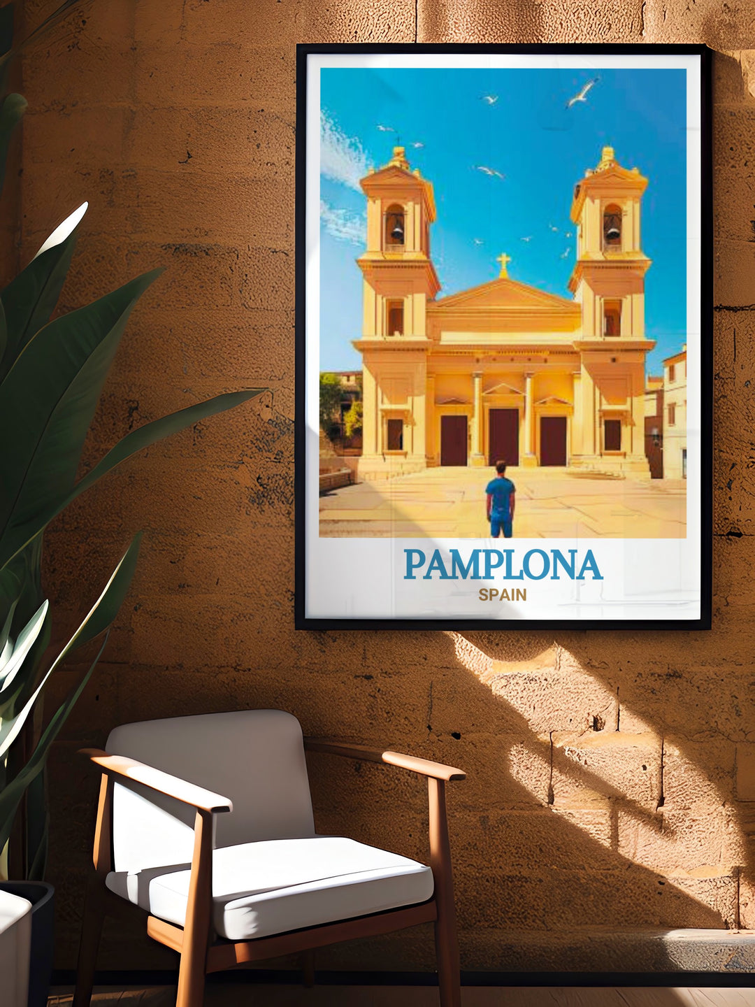 The Pamplona Cathedral Spain wall decor print brings a touch of Spanish elegance to any room. Whether as a gift or for your own home this Pamplona artwork showcases the stunning architecture of the cathedral making it a must have for lovers of Spain travel art.