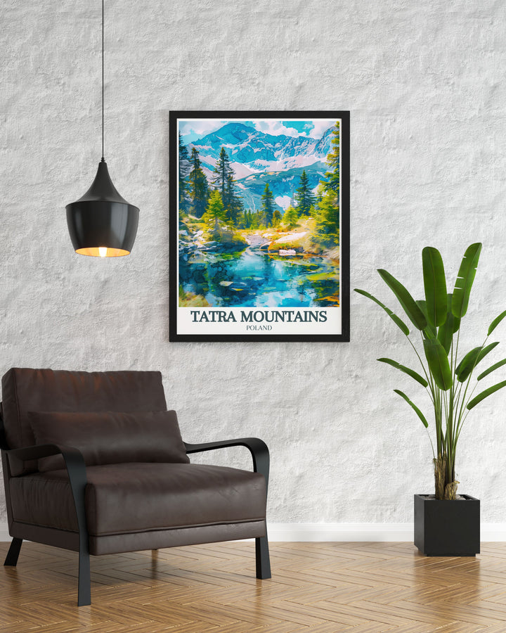 Morskie Oko and Rysy Peak Modern Prints featuring the majestic Tatra Mountains capturing the rugged beauty and tranquility of highland landscapes perfect for any sophisticated interior