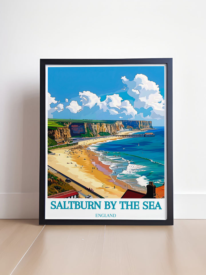 Stunning Saltburn Beach modern prints capturing the beauty of Saltburn by the Sea with highlights including Saltburn Cliff Lift Saltburn Funicular and Hartlepool Print ideal for creating an elegant and inviting atmosphere in your home