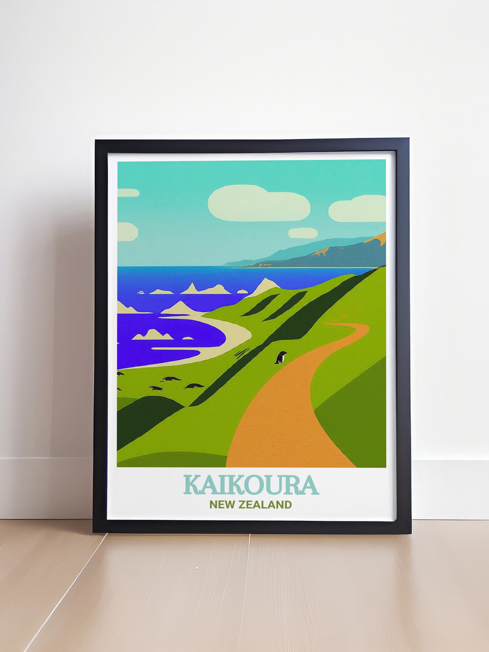 This framed art print captures the essence of the Kaikoura Peninsula Walkway, with its stunning vistas of the ocean and cliffs. The print serves as a beautiful tribute to New Zealands natural beauty and is ideal for enhancing the aesthetic of any room.