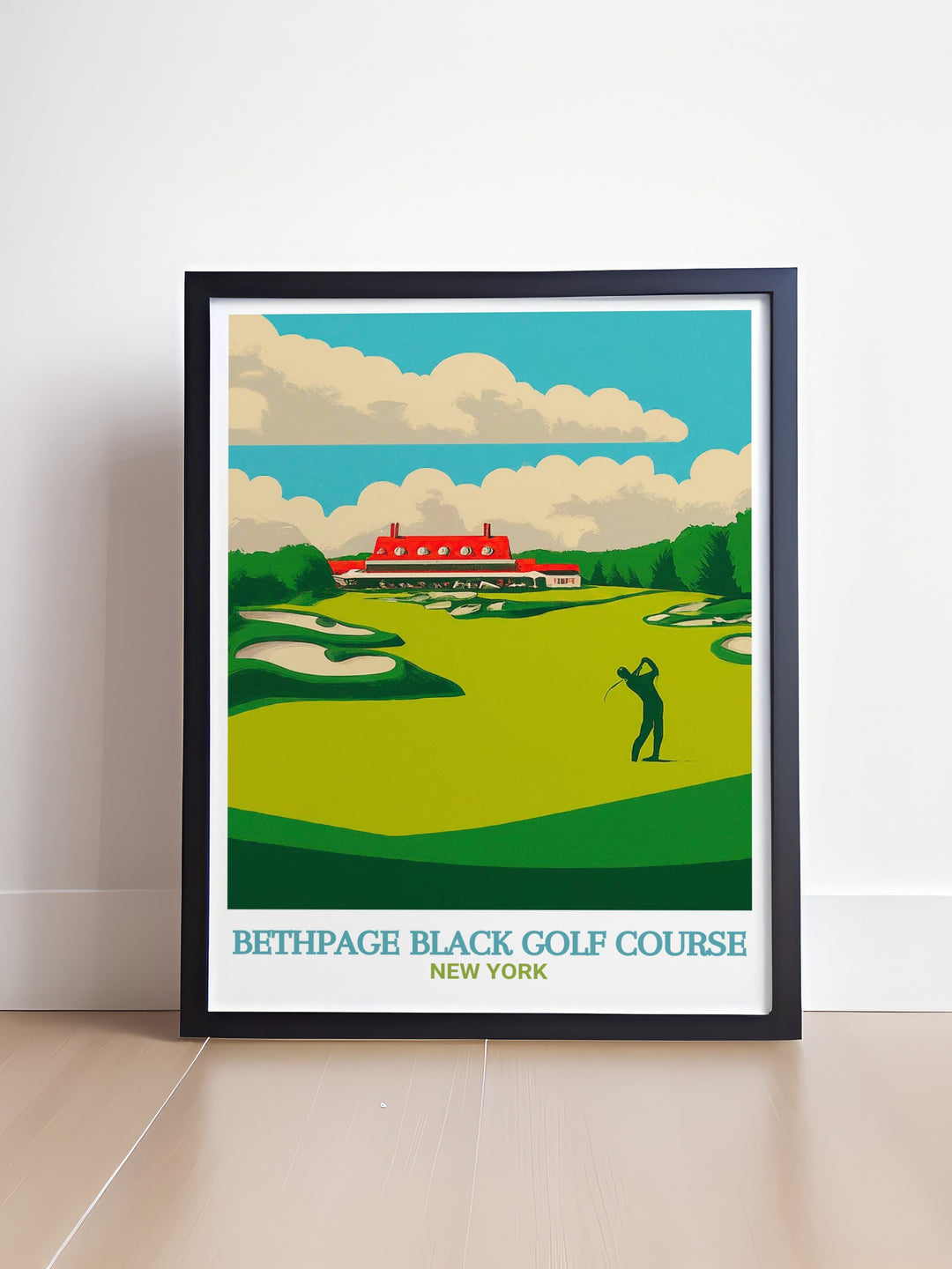 This Bethpage Black Golf Course print captures the elegance and challenge of New Yorks iconic golf destination. Ideal for golf lovers, this poster brings to life the famed fairways and greens in stunning detail, making it a perfect addition to any home decor.