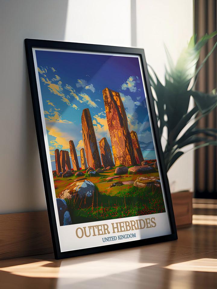 Lochmaddy poster featuring Callanish Standing Stones a perfect addition to your bucket list prints collection capturing the charm of the Outer Hebrides