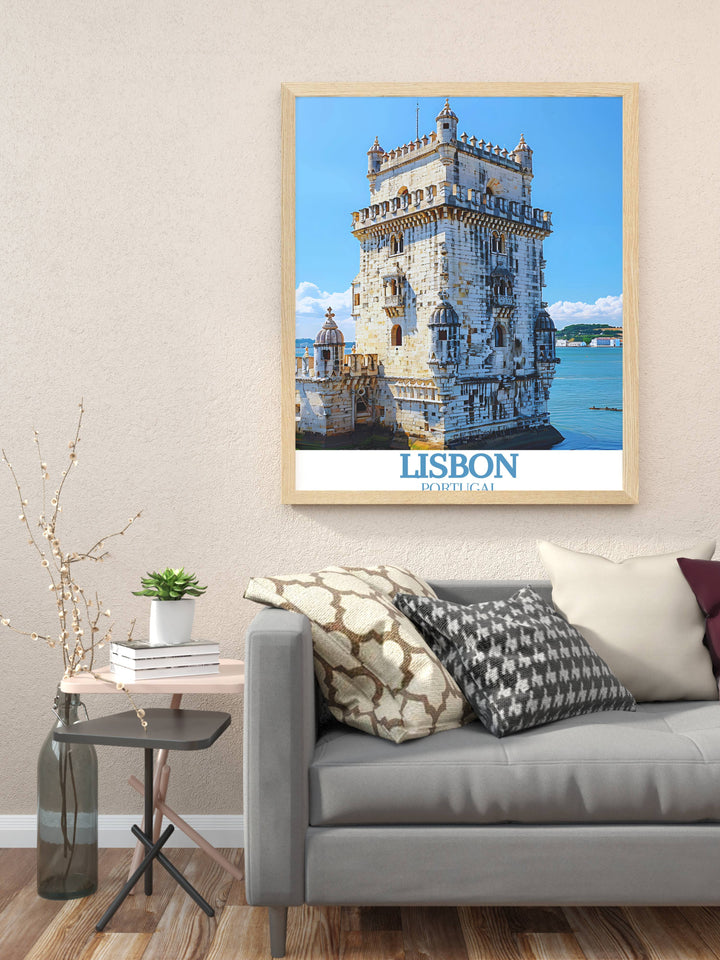 Celebrate the rich history and architectural splendor of Lisbon with our Belem Tower (Torre de Belem art print. Perfect for art enthusiasts and history buffs, this piece is a must have for any collection.
