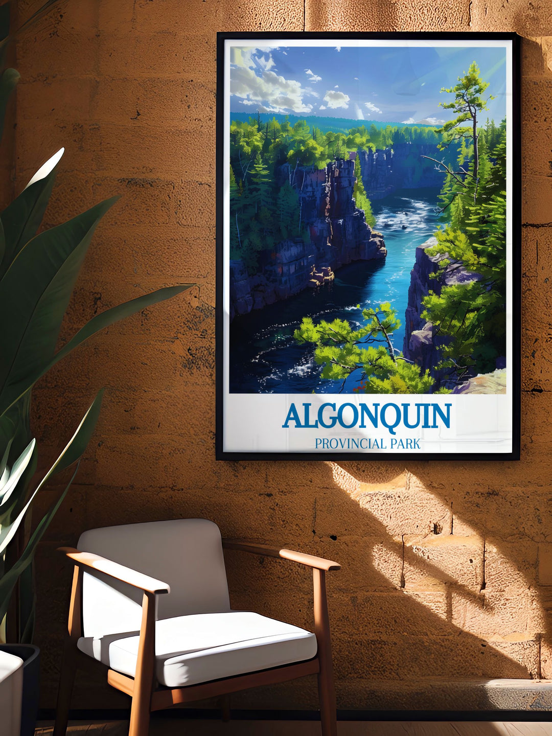 Algonquin Provincial Park framed art capturing the essence of Barron Canyon with vibrant colors and exquisite detail.