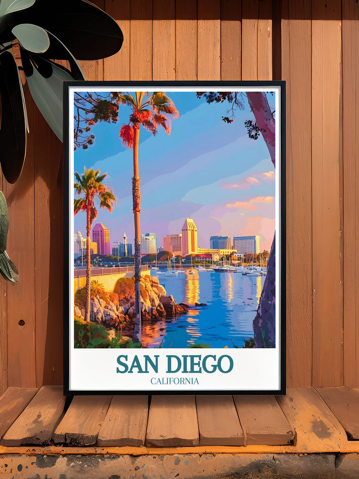 Discover the allure of San Diego beach with this exquisite travel poster. Perfect for those who love California travel and art, this print captures the vibrant colors and stunning views of the beach, making it a cherished addition to your home decor.