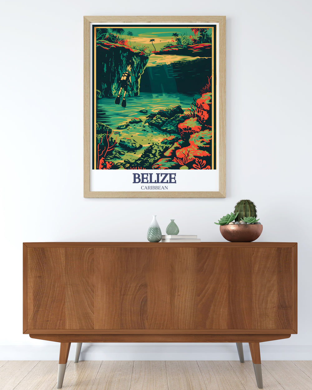 Stunning Blue Hole Belize Barrier Reef wall art capturing the serene beauty of Caribbean marine life vibrant colors and intricate details ideal for transforming any room with a touch of tropical paradise