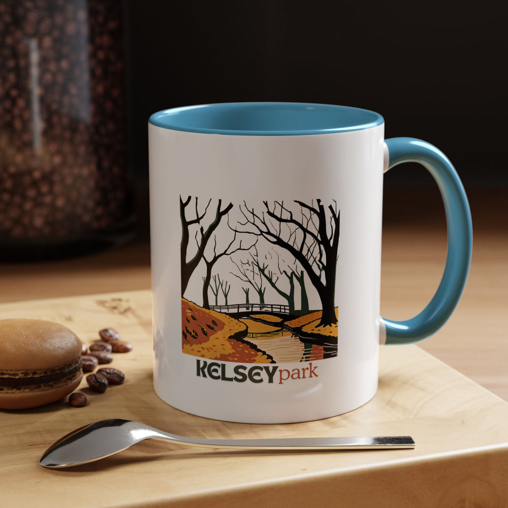 A Kelsey Park mug that captures the essence of the park’s lush landscapes. This ceramic mug is perfect for coffee or tea lovers and makes a thoughtful gift for travelers or nature enthusiasts.