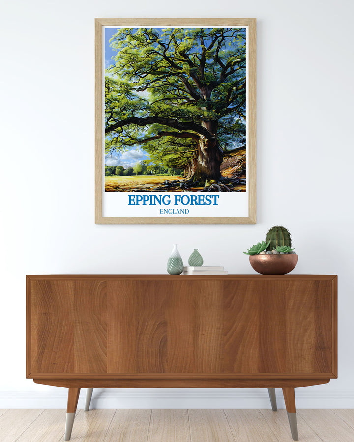 Custom print of Epping Forests ancient oaks, offering a unique perspective on the natural and historical beauty of the forest.
