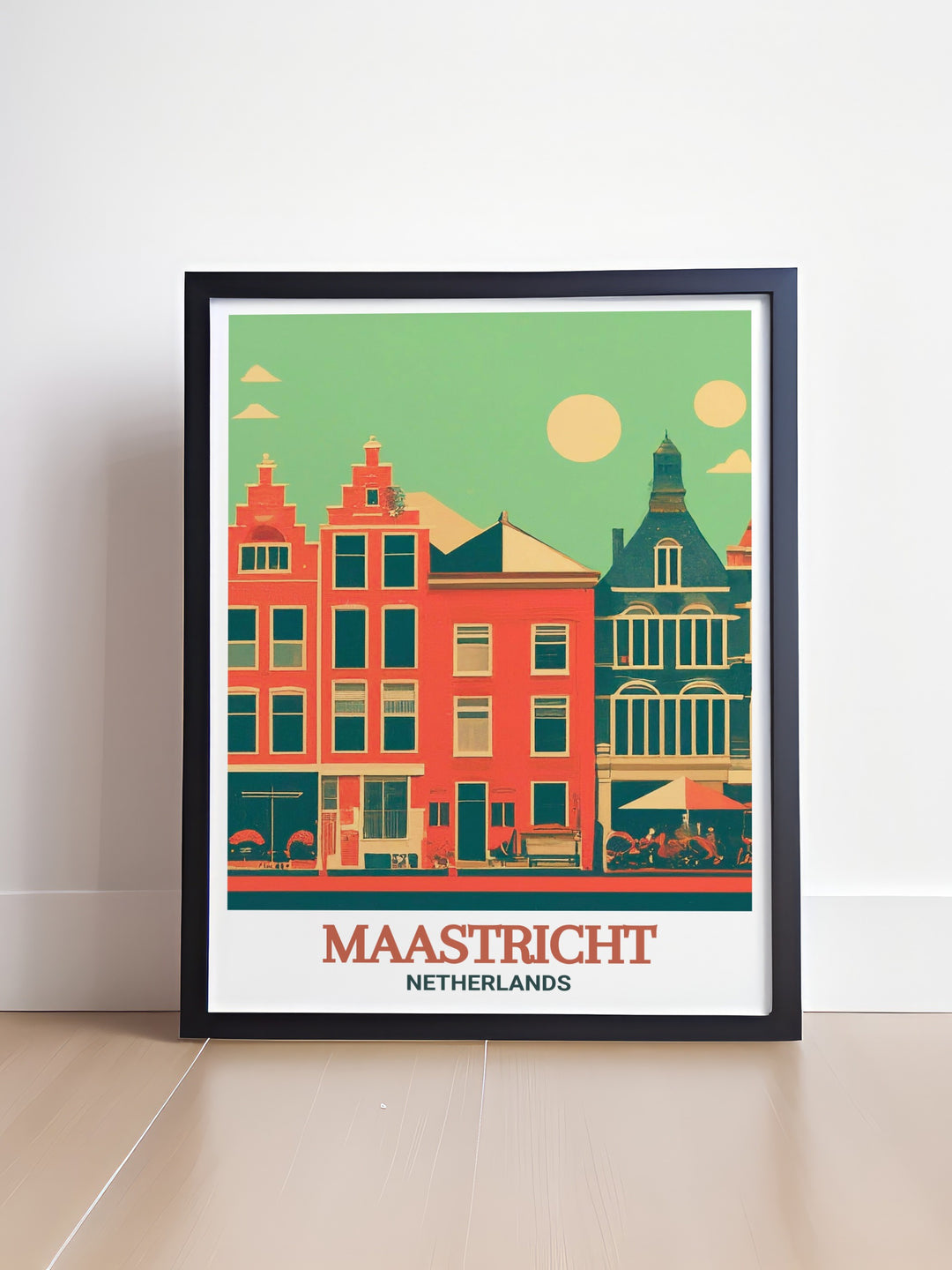 Vrijthof Square in Maastricht, Netherlands, depicted in this exquisite canvas art. The print highlights the squares rich history and cultural significance, perfect for those seeking a touch of Dutch heritage in their home. This Netherlands Travel Poster is a timeless piece of art that celebrates the charm of Maastricht