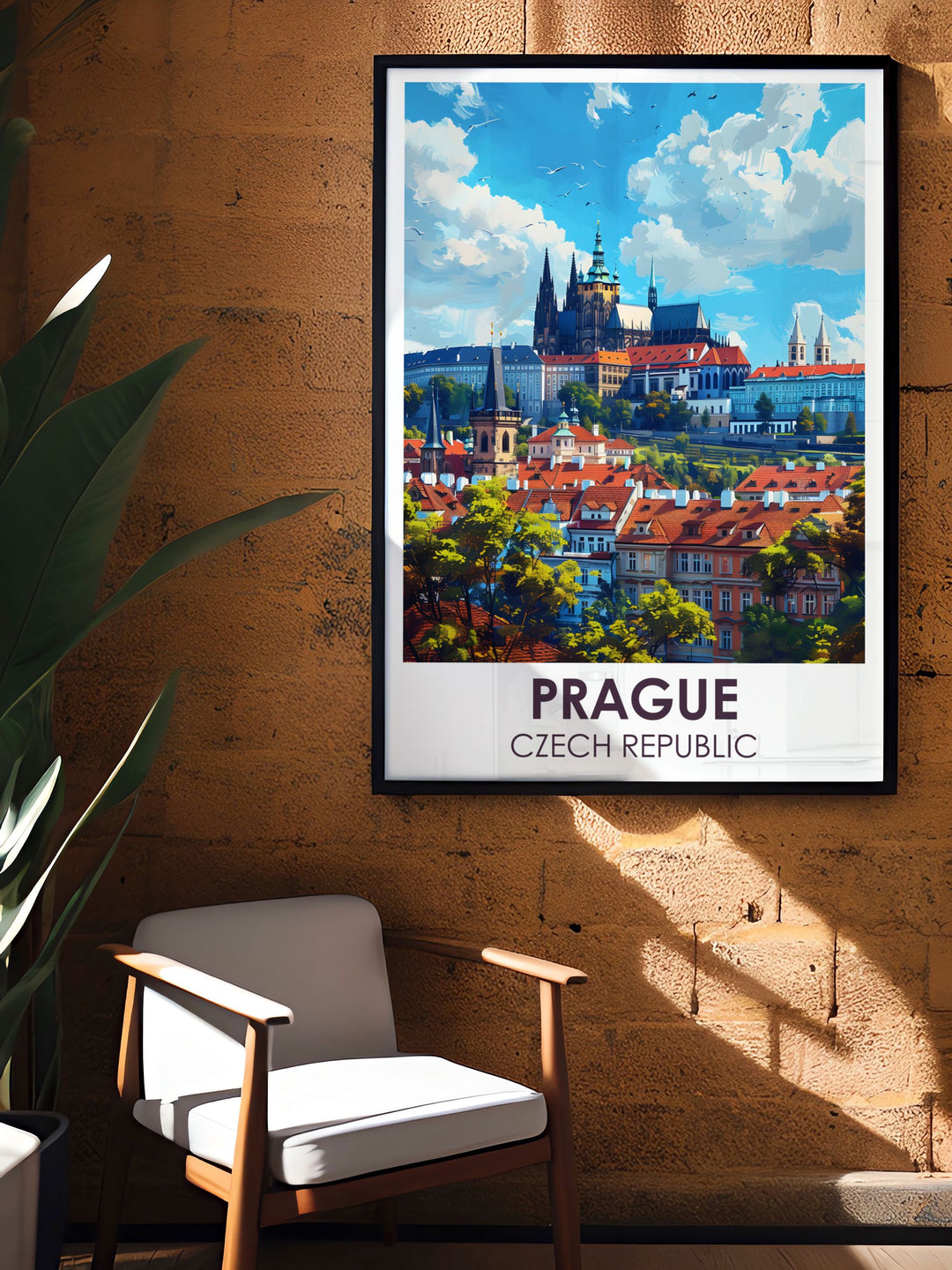 Bring the beauty of Prague into your home with this stunning Prague Travel Poster. The detailed illustration captures the citys historic allure, making it an ideal piece for Prague Wall Decor. Perfect for travel lovers and art collectors.