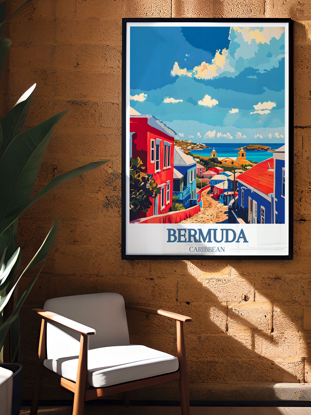 High quality Bermuda painting of the Royal Naval Dockyard and Clocktower Mall, capturing the stunning historic landmarks and vibrant energy of this beautiful island. Ideal for art lovers who appreciate both history and travel.