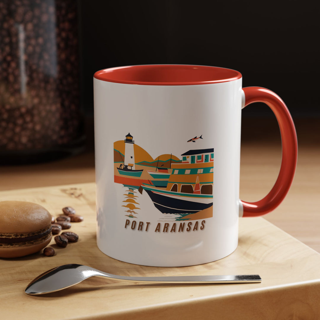 A beautifully crafted Port Aransas Texas mug featuring intricate artwork of Port Aransas’ iconic beaches and scenic sunsets. Made from durable ceramic, this mug is dishwasher and microwave safe, perfect for coffee and tea lovers who appreciate coastal elegance.