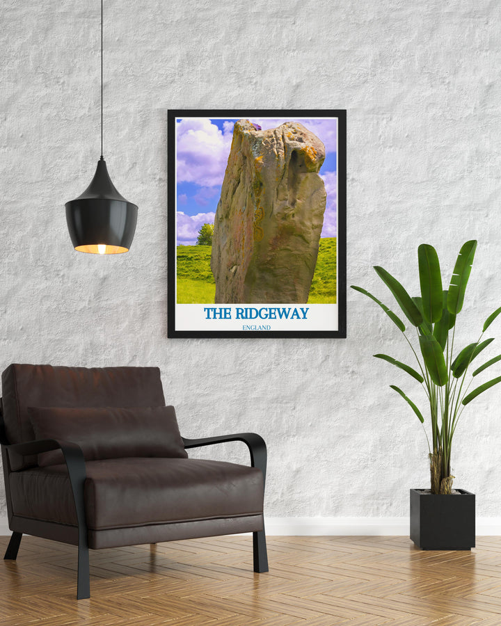 Capture the essence of the UKs oldest trail with The Ridgeway and Avebury Stone Circle Wall Art featuring beautiful depictions of the Chilterns Hills Ivinghoe Beacon and Ashridge making it a perfect addition to your collection of bucket list prints