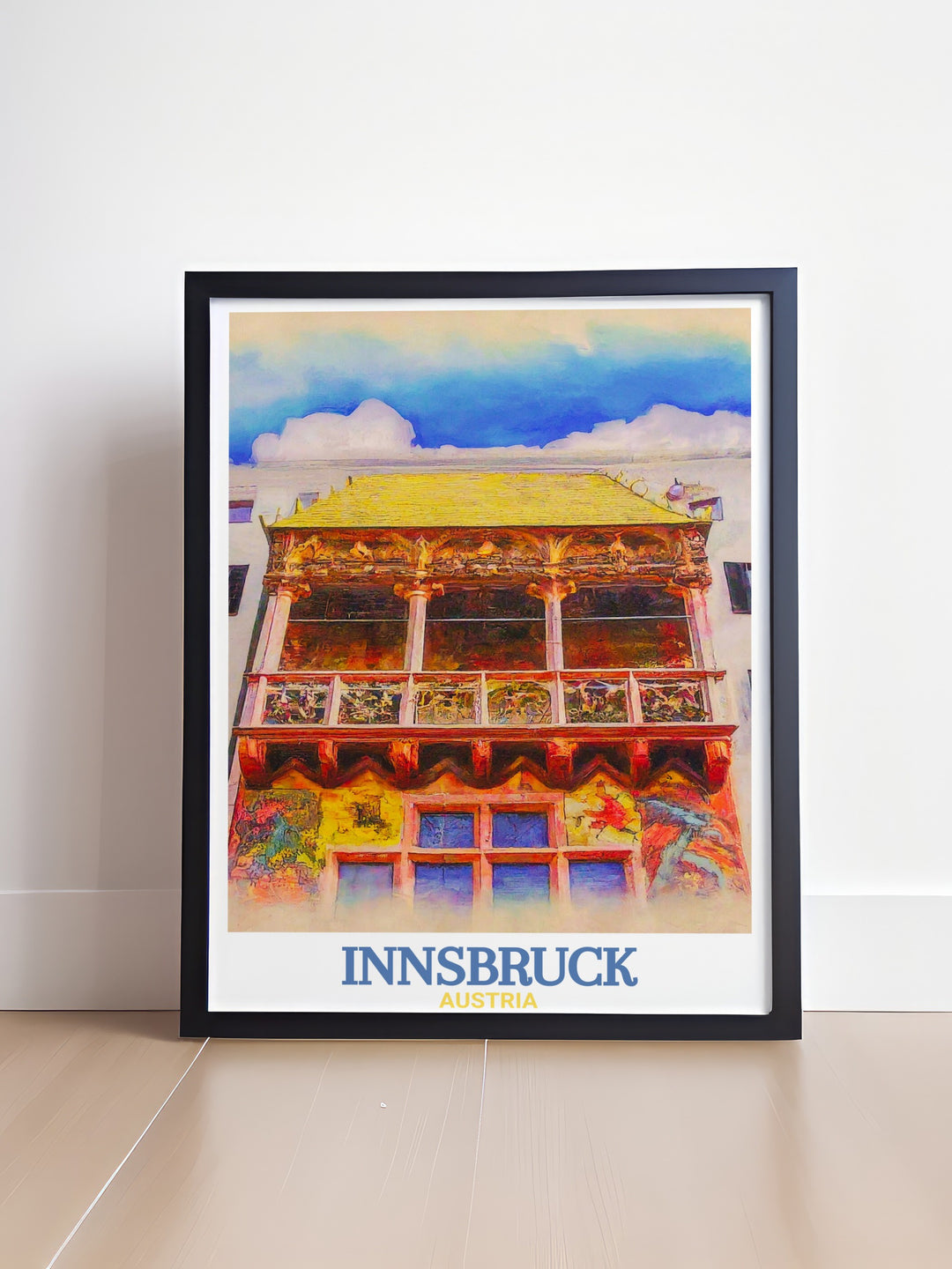 Bring a touch of Innsbrucks historic charm into your space with this Golden Roof travel print. Highlighting Austrias rich culture and the scenic beauty of the Alps, this art print adds sophistication to any room.