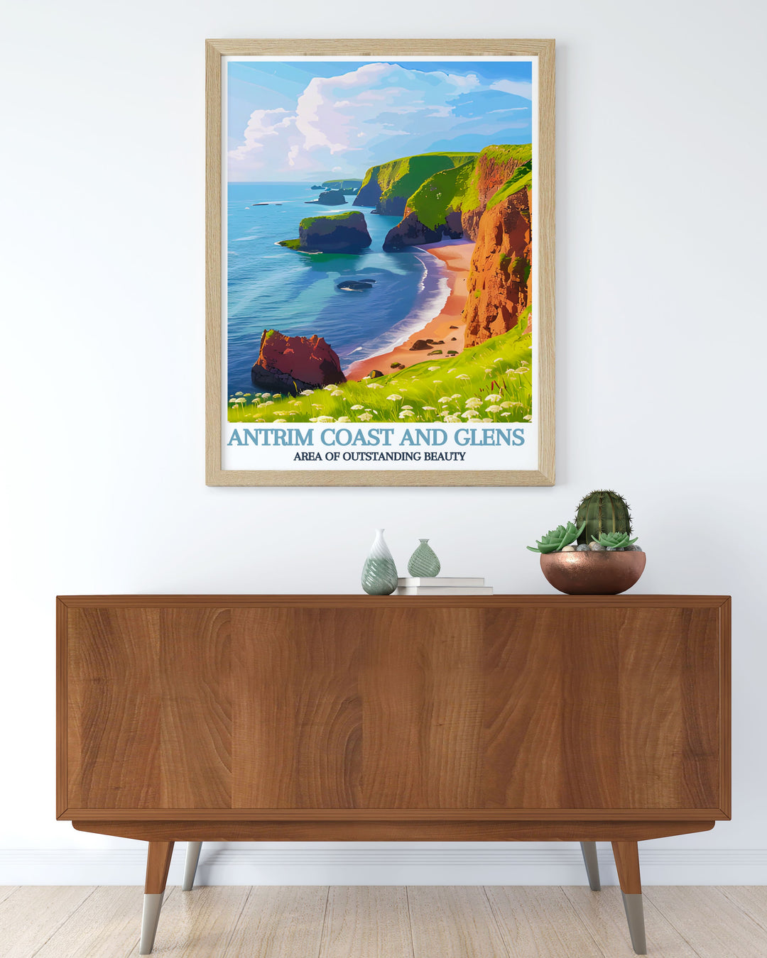 Northern Ireland landscape print, showcasing the lush greenery and dramatic coastline, perfect for those who love Irish nature.