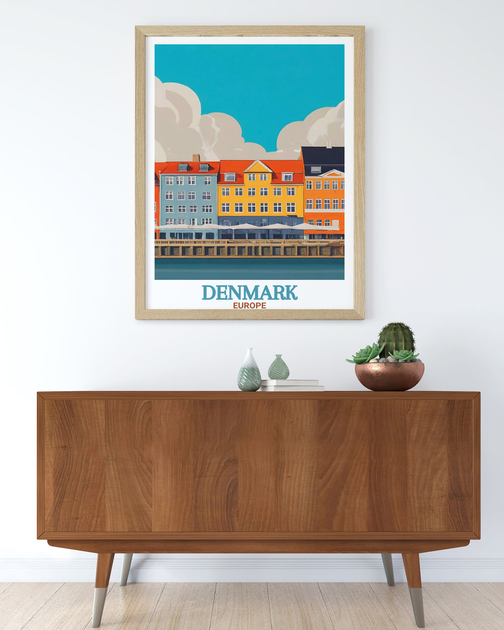 A stunning London travel poster showcasing Ruskin Park in Camberwell London and the vibrant Nyhavn district in Copenhagen perfect for travelers or art lovers who appreciate urban landscapes and parks in their home or office decor