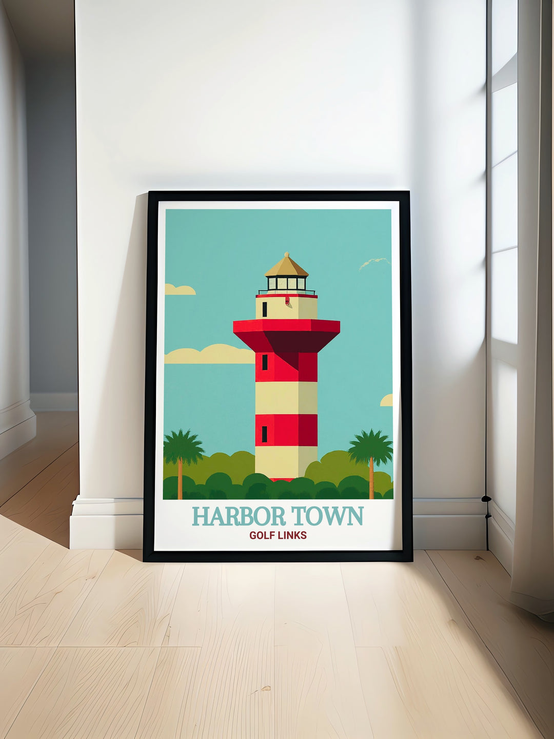 Modern prints of Harbour Town Lighthouse capturing its iconic presence and coastal charm adding a touch of maritime elegance to your home.