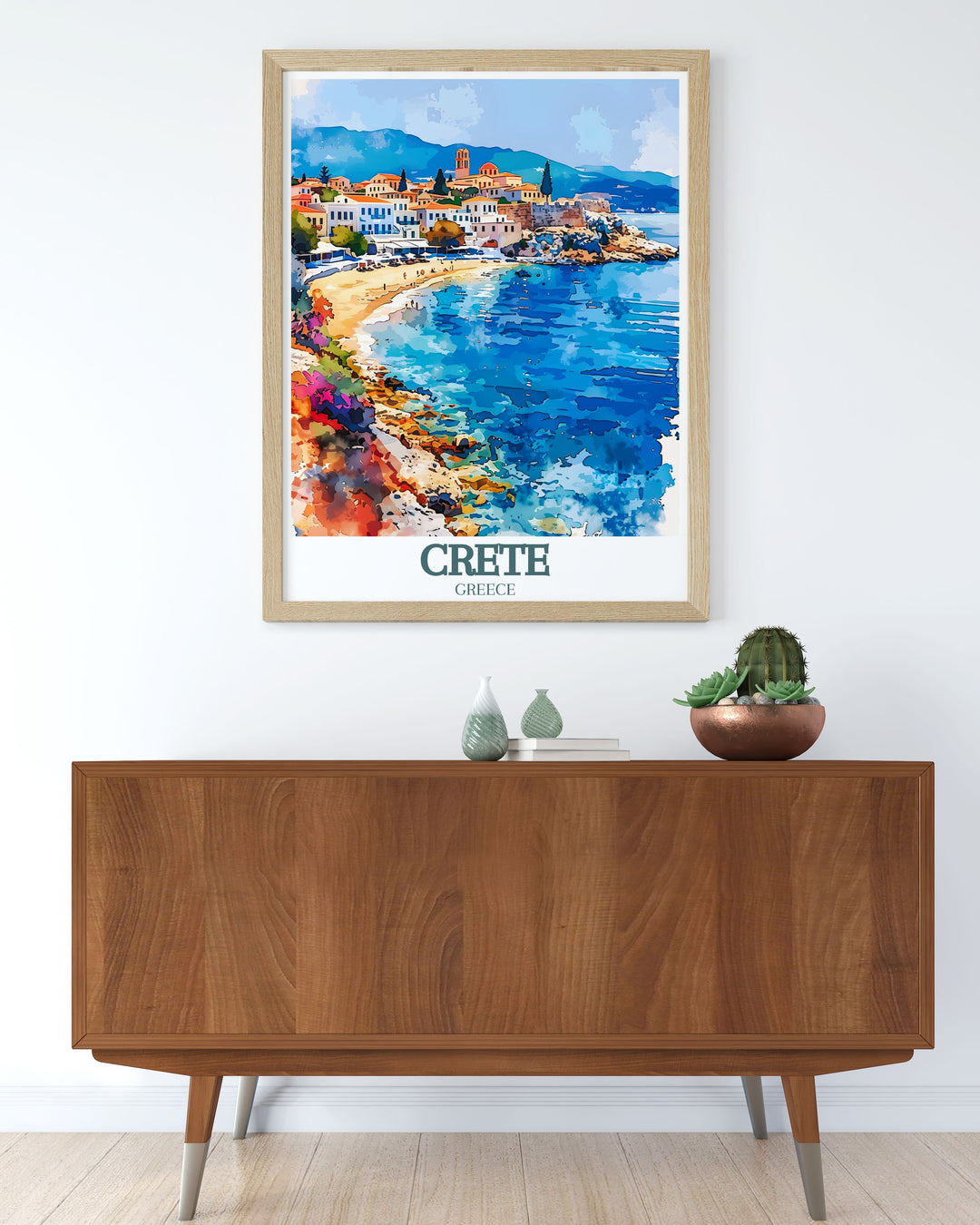 This captivating travel poster of Balos Beach showcases the pristine lagoon and pinkish sands that make this Crete destination a must visit. Perfect for home decor or as a gift, this art print celebrates the untouched beauty and tranquility of one of Greeces most scenic beaches.