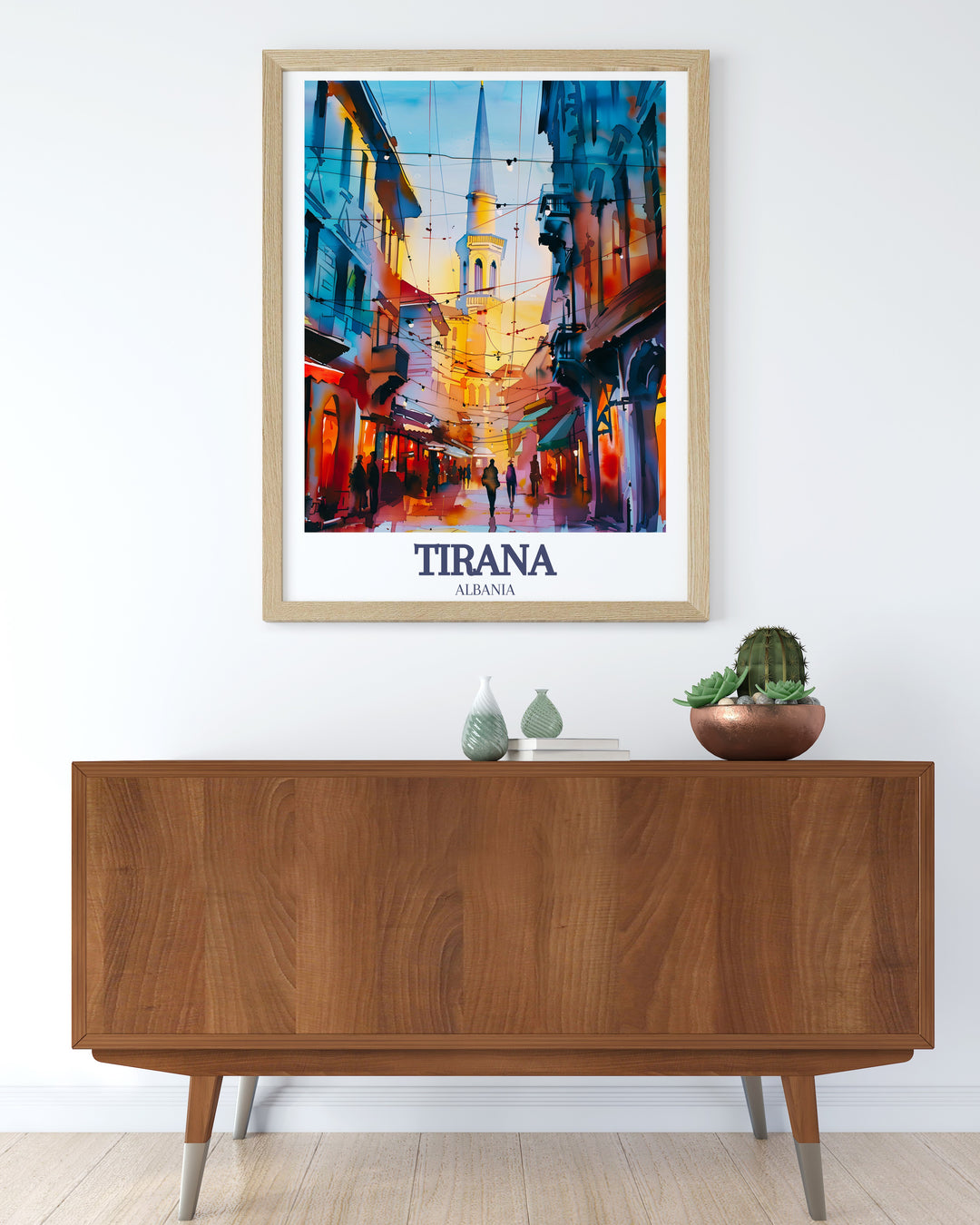 Albania Poster featuring Tirana Castle district available as a digital download offering convenience and style for those who appreciate unique artwork and want to instantly enhance their home decor with a stunning travel poster print