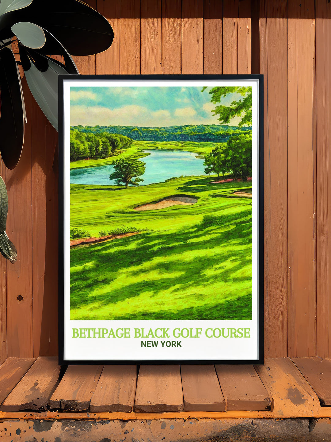 Golf Artwork showcasing Bethpage Blacks challenging terrain offers an ideal blend of athleticism and artistic charm. The detailed print of the legendary course in New York brings a sense of prestige and passion for the sport into your home decor.