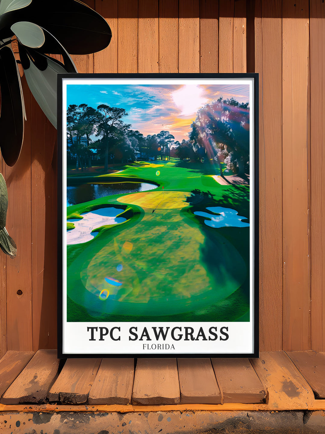 Celebration Bermuda Fairway, a key feature of TPC Sawgrass, is depicted in this print with stunning detail. The artwork highlights the fairways perfect balance of beauty and difficulty, making it an excellent choice for golfers who appreciate the artistry of course design. A great addition to any golf themed decor.