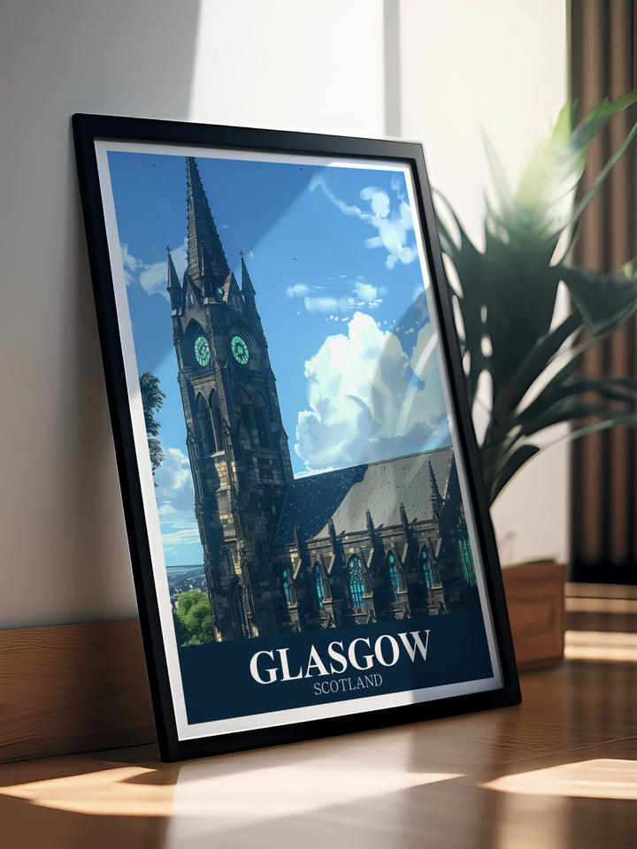 Glasgow Cathedral framed print showcasing the intricate design of this iconic structure. Perfect for creating a focal point in your living room or office and celebrating Glasgows charm.