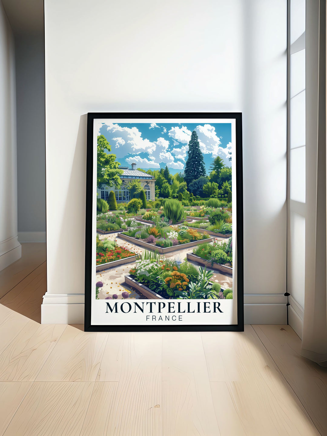 Stunning Montpellier Wall Art showcasing the elegance of Jardis des Plantes de Montpeiller perfect for adding a touch of French charm to any living space