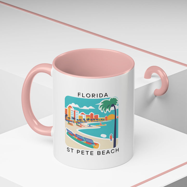 The St. Pete Beach Florida mug captures the charm of one of Florida’s most iconic beaches. Made from durable ceramic, this mug is perfect for sipping hot beverages. Whether for gifts or personal use, it’s dishwasher and microwave safe for everyday convenience.