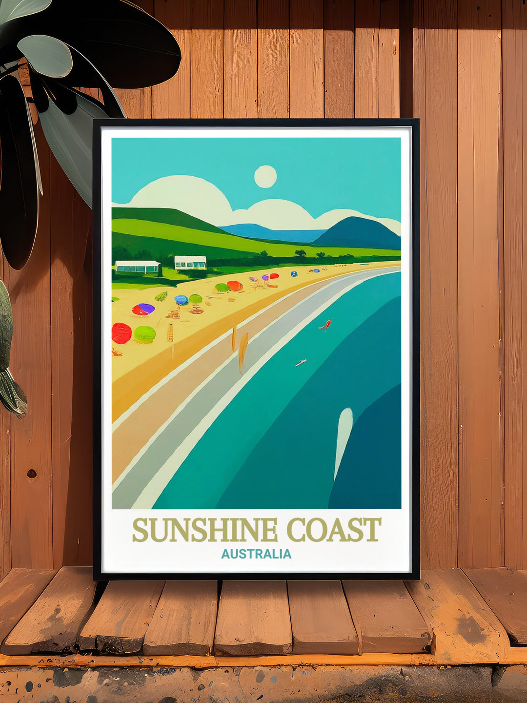 This Sunshine Coast poster showcases the pristine beauty of Mooloolaba Beach. The Australia canvas art offers a glimpse into the natural wonders of the Sunshine Coast, making it a must have for those who love coastal art and travel posters.